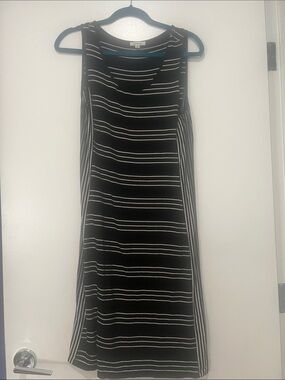 Max Studio Black and White Striped Midi Dress XS